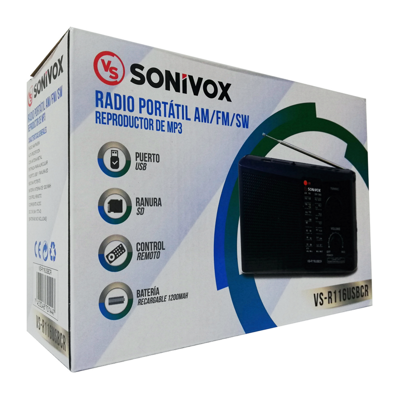 Radio Portatil Sonivox Vsr116 Usb Sd