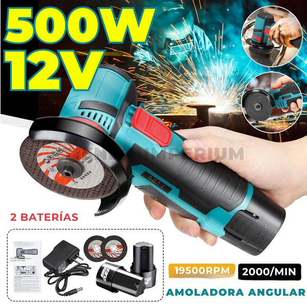 Kit Amoladora Esmeriladora Inalámbrica Angular 48v + 2 Baterías de Regalo