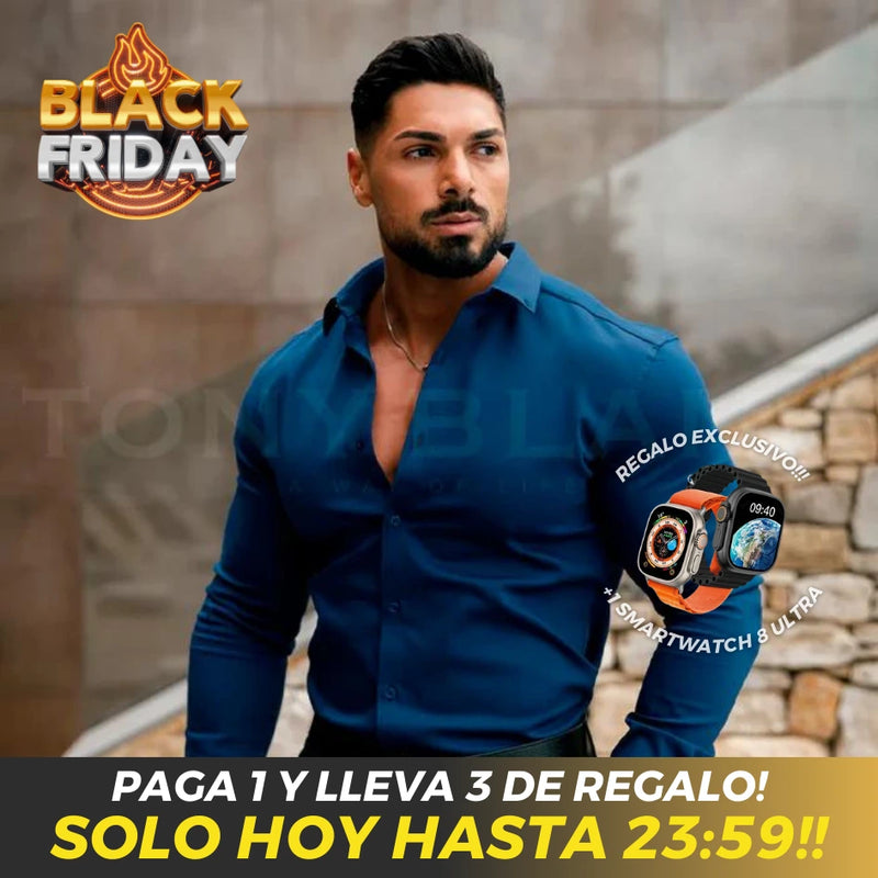 (PAGA 1 LLEVA 3) Camisa Social Mônaco + SmartWatch 8 Ultra de Regalo!! [PROMOCIÓN DE BLACK FRIDAY!] (cópia Gloriale)