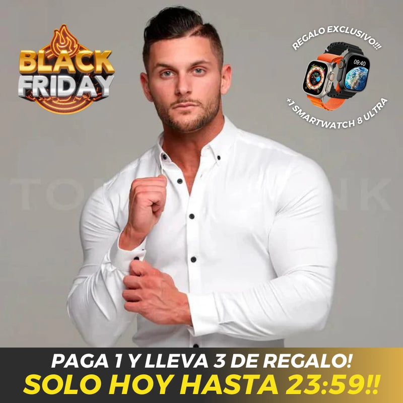 (PAGA 1 LLEVA 3) Camisa Social Mônaco + SmartWatch 8 Ultra de Regalo!! [PROMOCIÓN DE BLACK FRIDAY!] (cópia Gloriale)