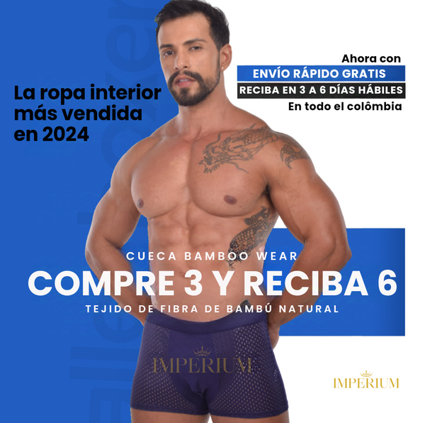 3x6 Calzoncillos Boxer de Bambú + Envío Gratis [72% Algodón Egipcio y 38% Fibra de Bambú]