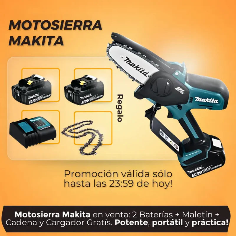 Motosierra Inalámbrica Makita™ + 2 Baterías 48v Recargable y Regalos Exclusivos (SOLO HOY HASTA 23:59PM!!)