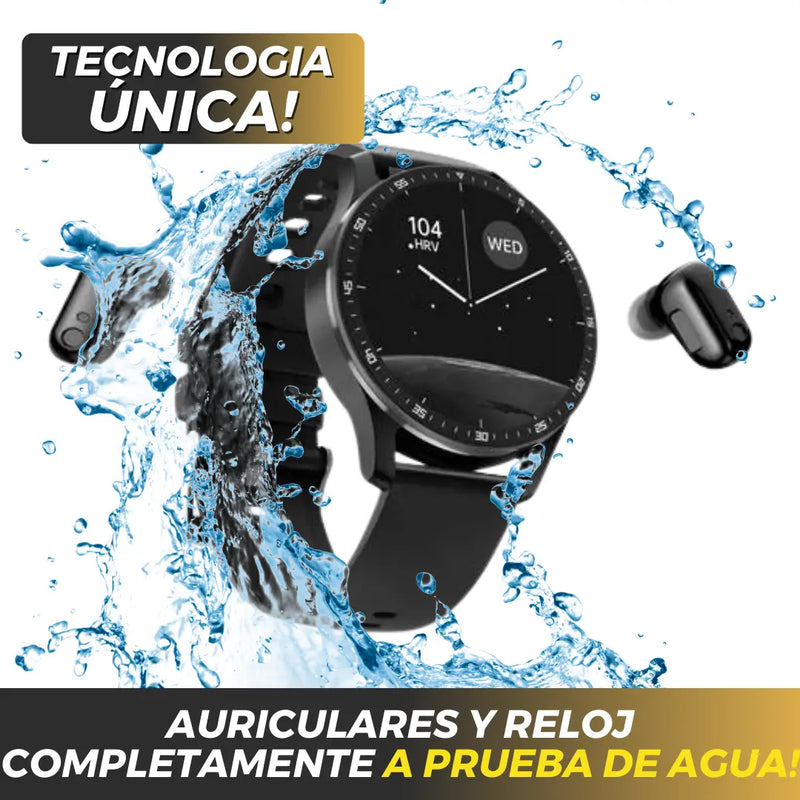 Reloj Smartwatch + Auriculares Inalámbricos Premium + Doble Pulso! (PAGO CONTRAENTREGA)