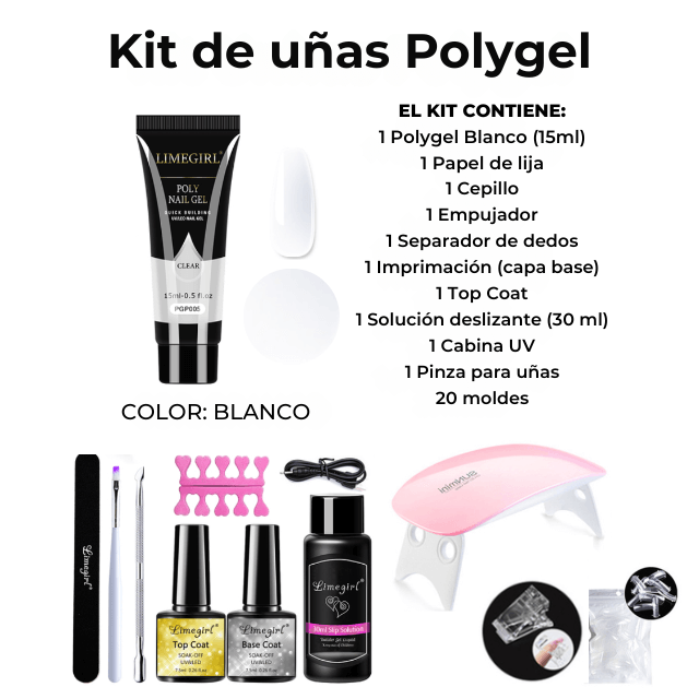 (14 EN 1) Kit Polygel Profissional com todas as Ferramentas + Envío Gratís [PRÉ BLACK FRIDAY!!!]