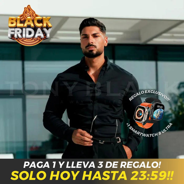 (PAGA 1 LLEVA 3) Camisa Social Mônaco + SmartWatch 8 Ultra de Regalo!! [PROMOCIÓN DE BLACK FRIDAY!]