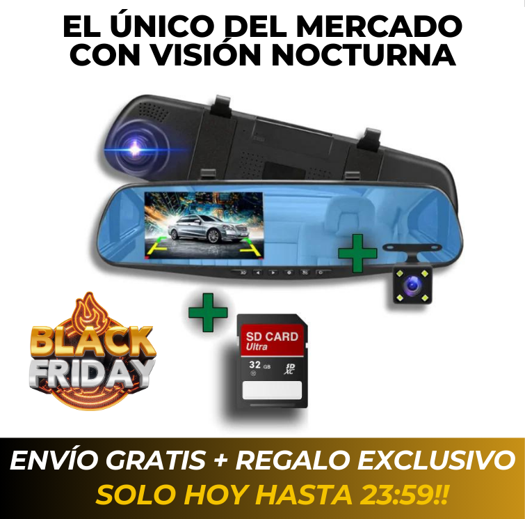 Espejo Retrovisor Inteligente con 2 Cámaras reversas de REGALO! + Regalo Exclusivo y Envío Gratís (SOLO HOY HASTA 23:59!!)